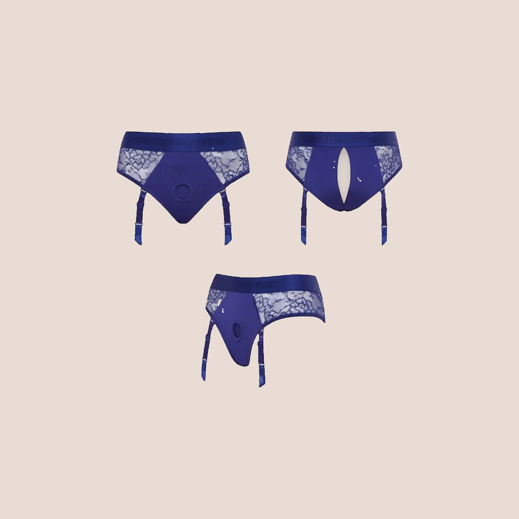 Adorning — harness piece on a warm blush background