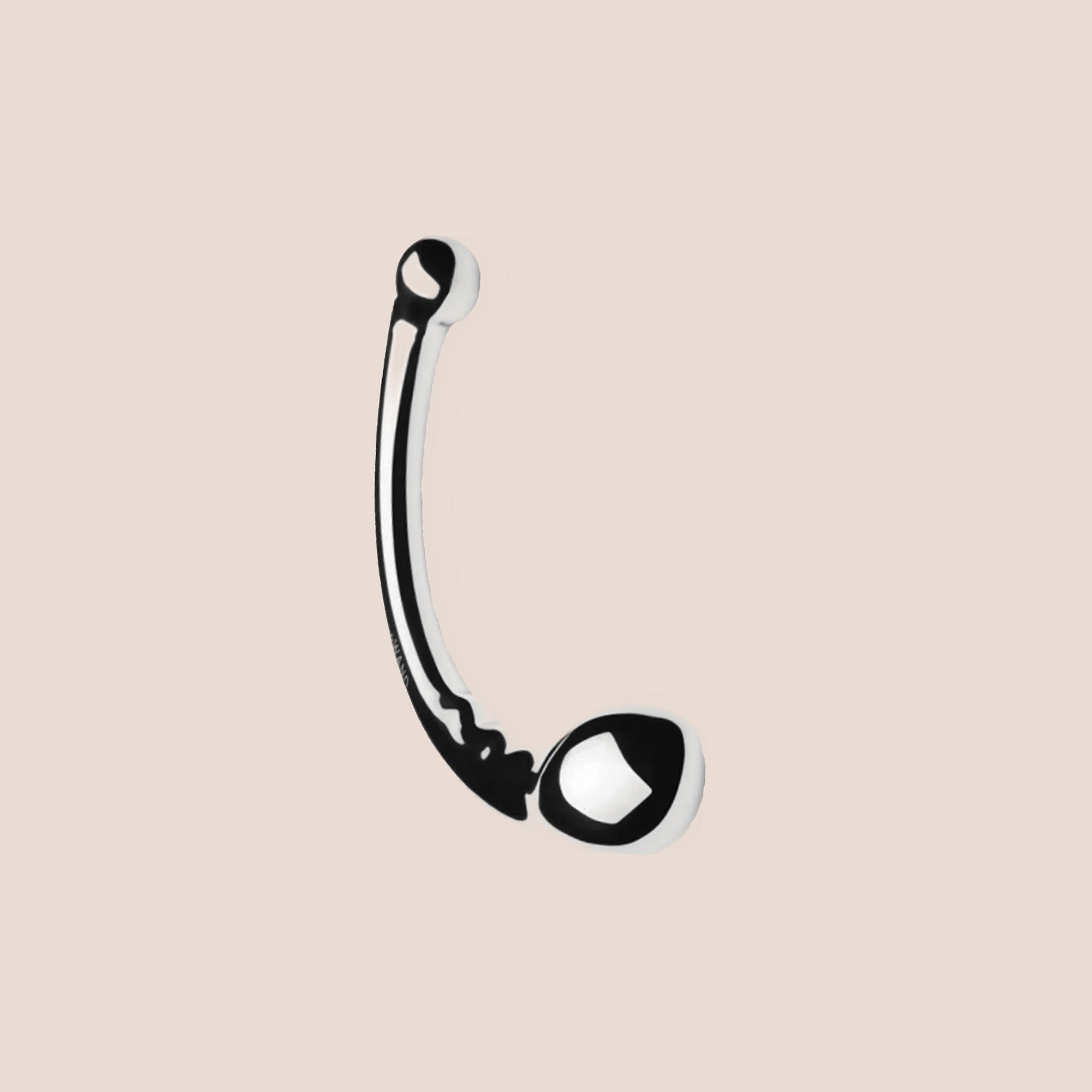 Awe — weighted intimate plug on a warm blush background