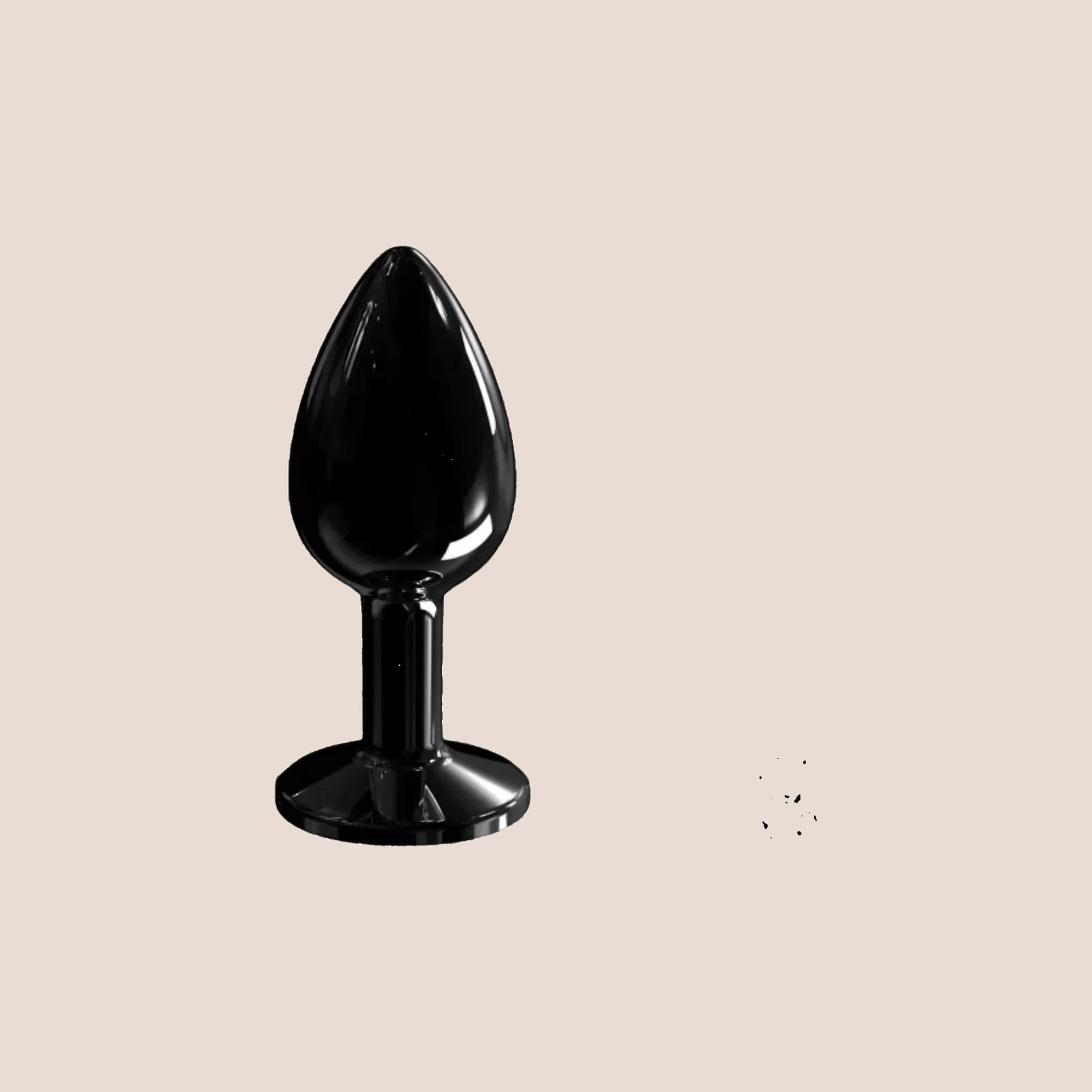 Bejewelled — weighted intimate plug on a warm blush background