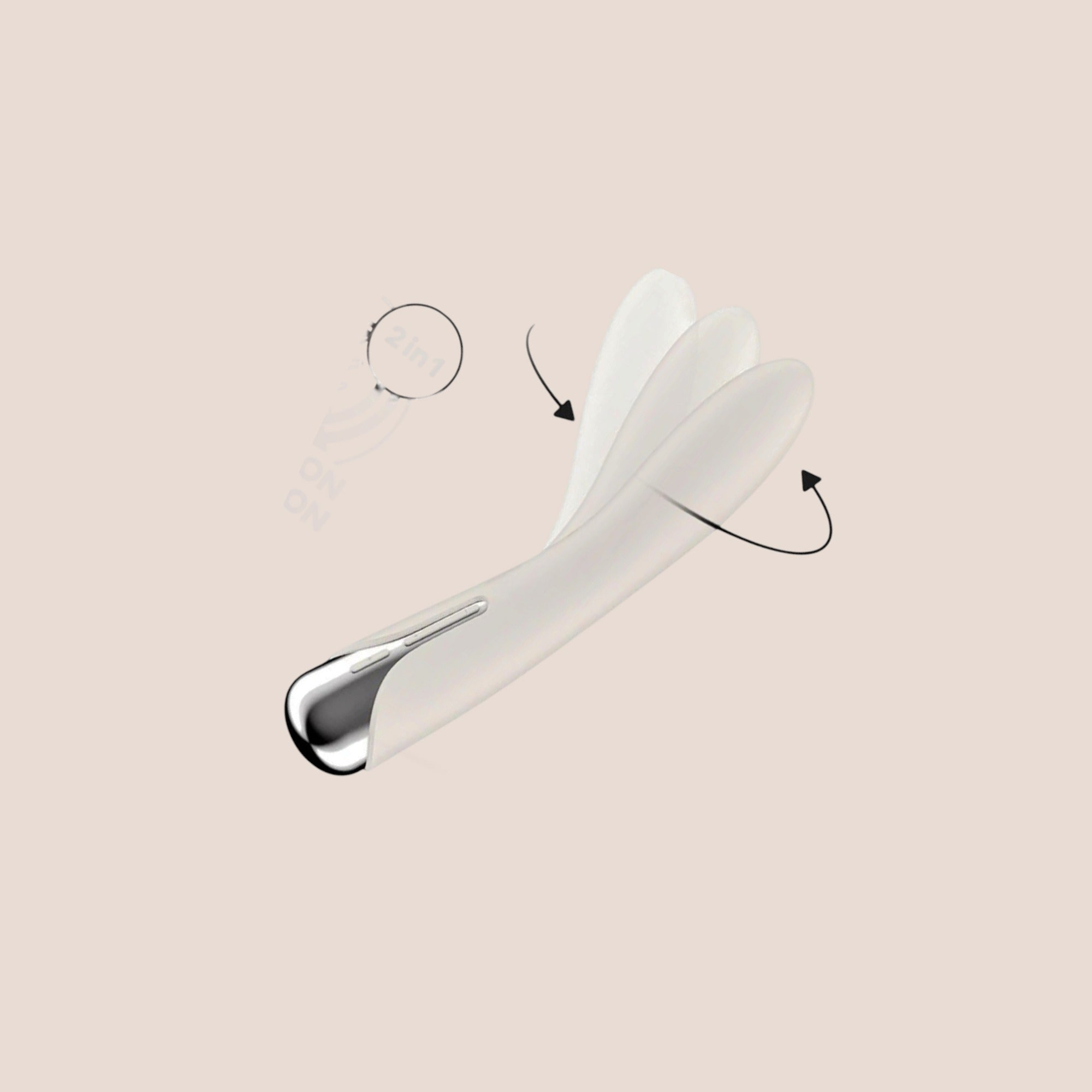 Circling — intimate massager on a warm blush background