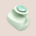 Pensive — intimate wellness piece on a warm blush background