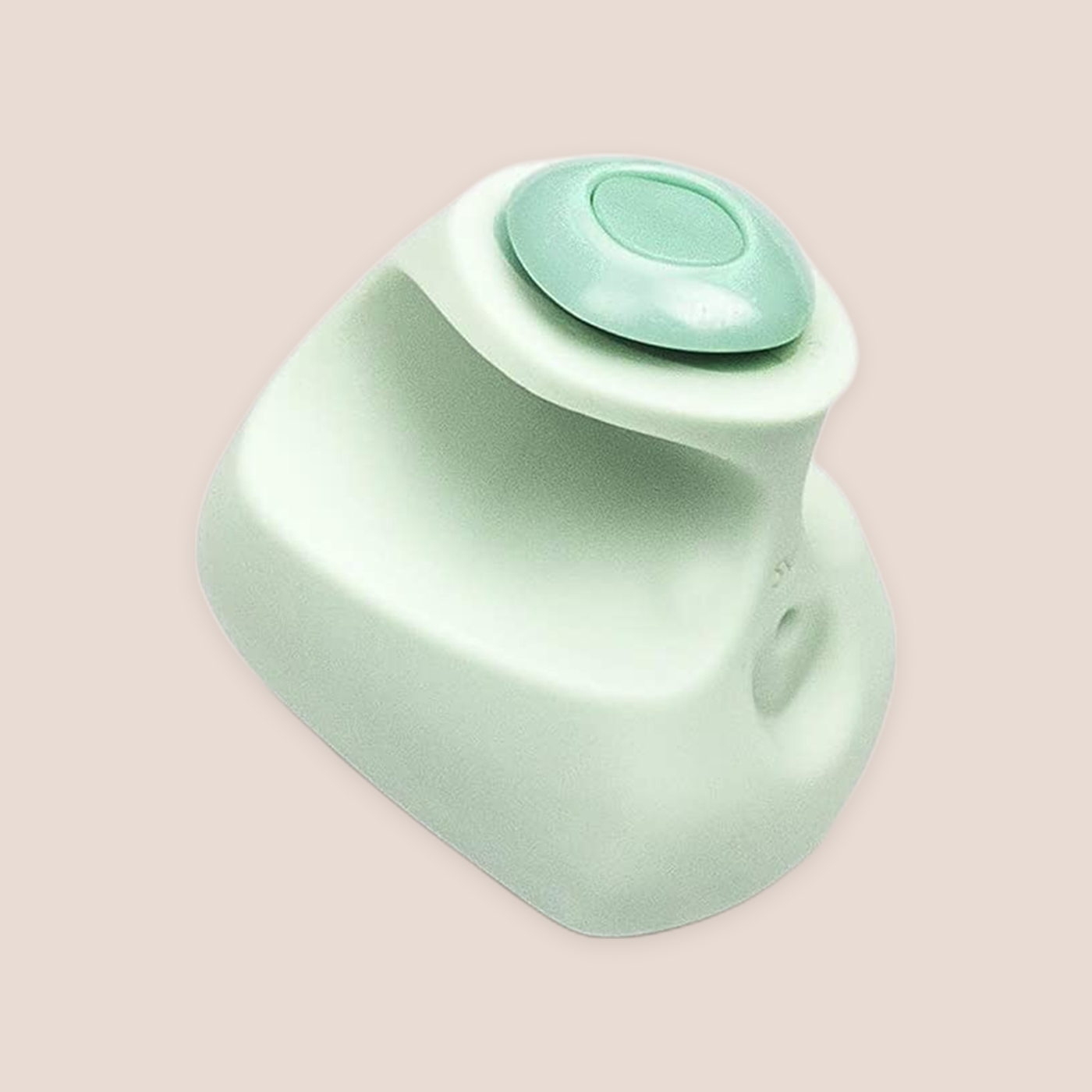 Pensive — intimate wellness piece on a warm blush background