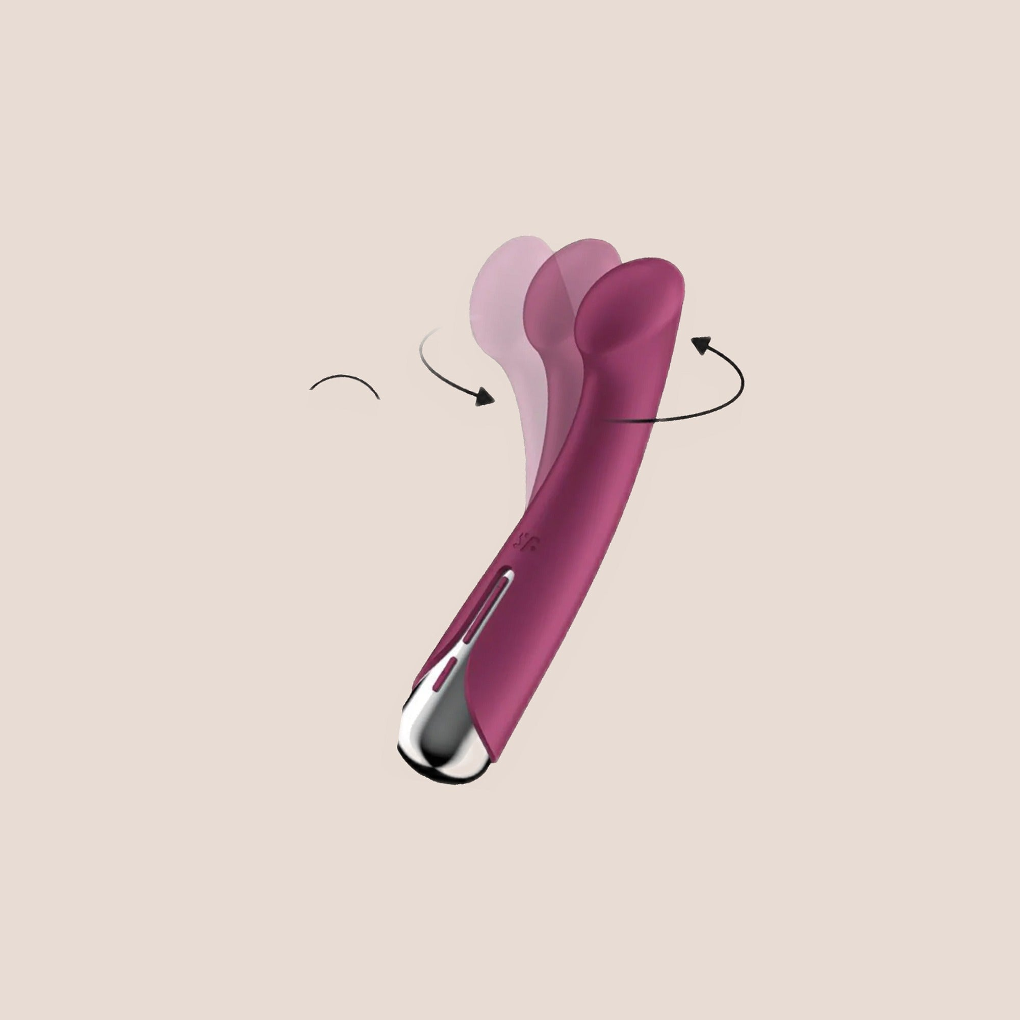 Spiraling — intimate massager on a warm blush background
