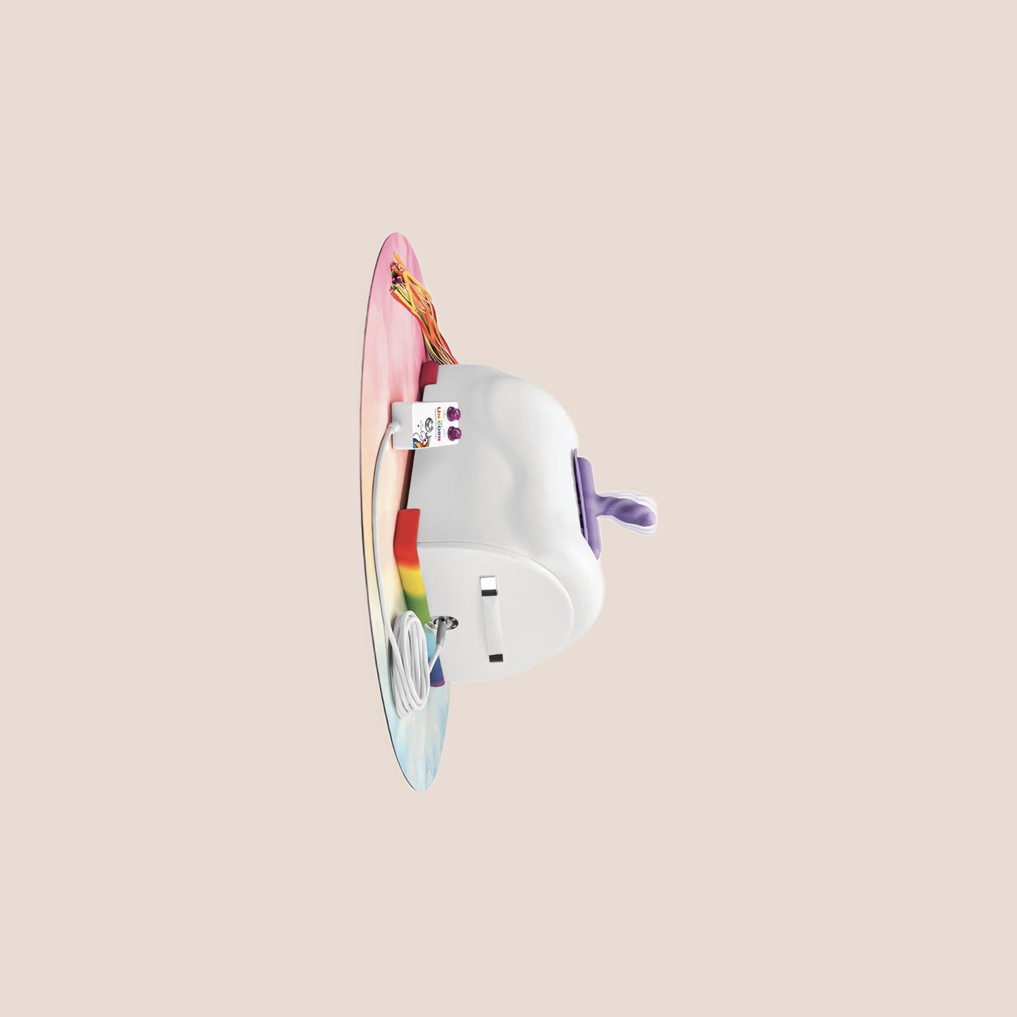 Overpowered — intimate massager on a warm blush background