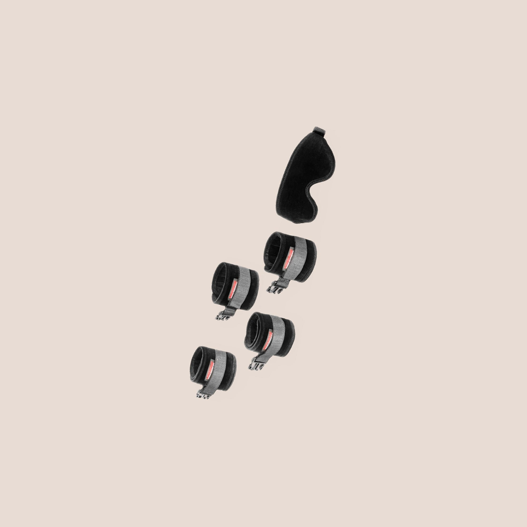 Unfolding — restraint piece on a warm blush background