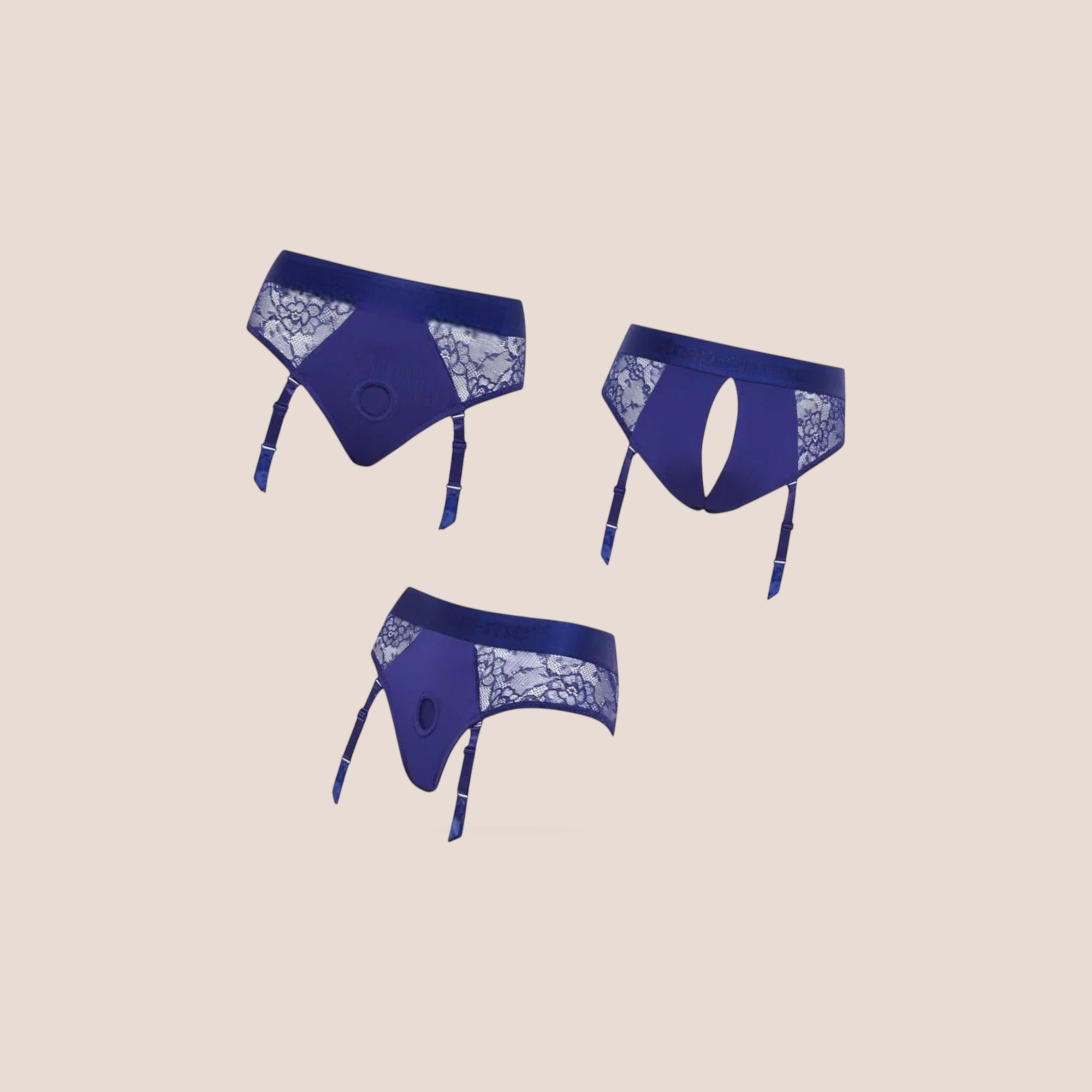 Enrobed — harness piece on a warm blush background